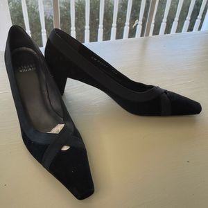 Stuart Weitzman | Black Suede Criss Cross Heels